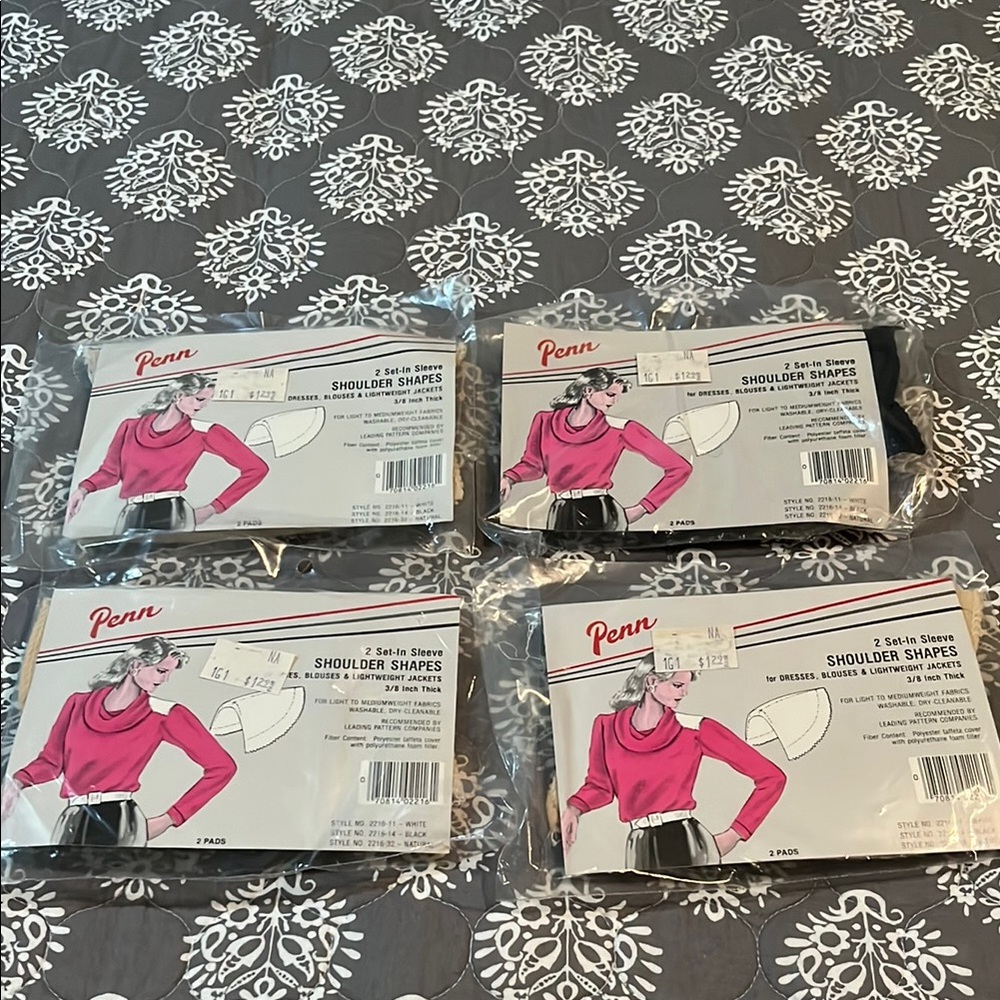Nos Pack Of 4 (each pack has two)Shoulder Shapes - Black and Natural. OBO
